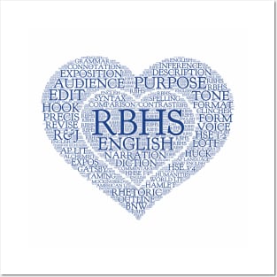 RBHS English Love Blue Text Posters and Art